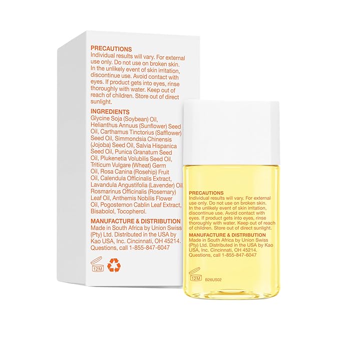 Bio-Oil Natural Skincare Oil Serum, Face and Body Moisturizer with Chamomile, Rosehip, and Lavender Oil, for Scars, Stretch Marks, Sensitive Skin, All Skin Types, 0.85 Oz, Pack of 3