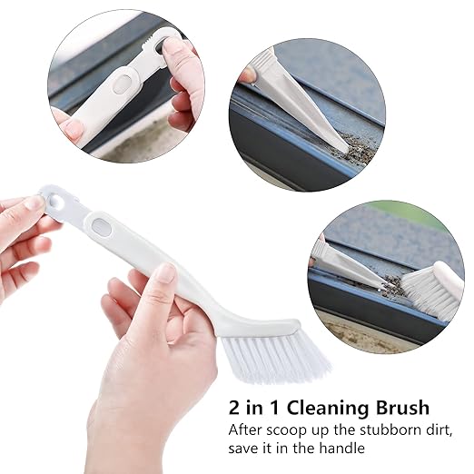 Patelai 4 Pieces Cleaning Brush Sets Small Scrub Brush Household Use for Cleaning Bottle Sink Kitchen Sink Corner Dish Edge Grout Bathroom Sliding Door Window Track(White)