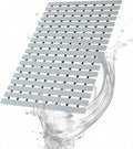 Bath Mat Non Slip Shower Mat Bathtub with Drain Holes and Heavy Duty Rubber No Suction Cups Sturdy Shower Stall Tub Mat for Bathroom, Shower Floor, Pool, SPA, (Grey, 17"x26")