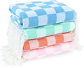 4 Pack Cotton Turkish Beach Towel Lightweight Thin Travel Vacation Essentials Oversized XL Towels Set for Pool Swim Bath Camping Cruise Accessories Absorbent Quick Dry Sand Free Bulk clearance Blanket