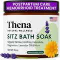 Best Organic Sitz Bath Soak Postpartum Care & Post Partum Essentials, Natural Hemorrhoid Treatment for Women & Moms with Epsom Dead Sea Salt Witch Hazel, Sitz Bath for Toilet, Thena