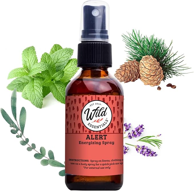 Wild Essentials All Natural Essential Oil Sprays, 2 Ounce, 60ml, Organic Witch Hazel, Aromatherapy, Made in USA