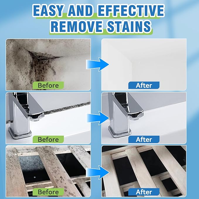Wall Cleaner Spray, Household Mold Stain Cleaning Spray Deep Clean, All-Purpose Cleaner Spray for Tiles, Walls, Ceiling, Deck, Wood, Brick, Showers, Kitchen, Sink, Grout, Washing Machine Gasket