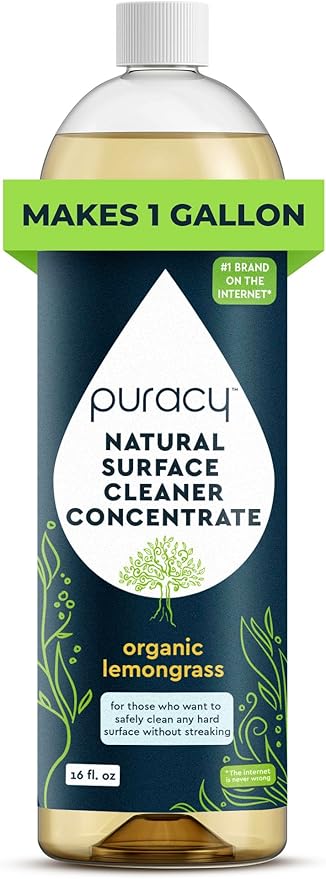 Puracy Multi-Surface Cleaner Concentrate - Plant-Powered Everyday Surface Cleaner - Natural All Purpose Cleaning Solution As Seen on TikTok (Organic Lemongrass, 16 fl oz)