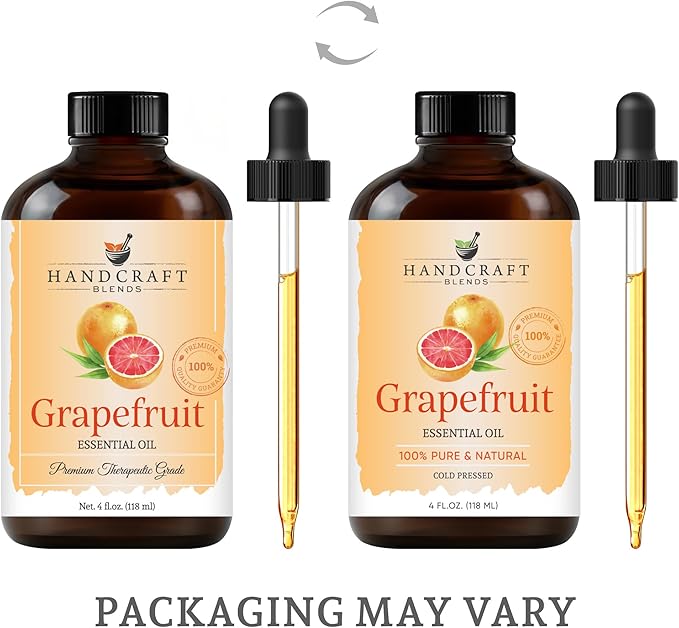 Handcraft Blends Grapefruit Essential Oil – Huge 4 Fl Oz – 100% Pure and Natural – Premium Grade Essential Oil for Diffuser and Aromatherapy, Skin, Massage, Candle and Soap Making Fragrance