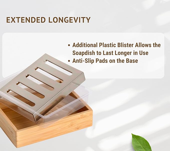 Bamboo Bathroom Accessories Set, 3 Pcs Wood Bathroom Accessories Soap Dispenser, Toothbrush Holder, Soap Dish, Kitchen Soap Dispenser Set for Home Decor, Housewarming Gift