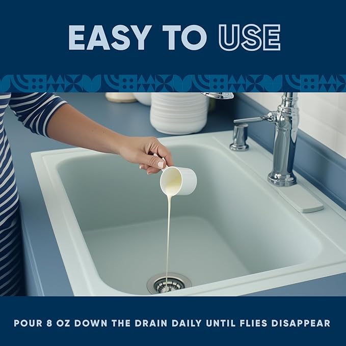 Fruit Fly Drain Treatment | Drain Fly Eliminator | All-Natural, Eliminates Gnats, Sewer Flies and More - Works in All Drains - 1 Gallon