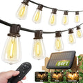 addlon 54(48+6) FT Solar String Lights Waterproof,Patio Lights Solar Powered with Remote & USB Port 15+1 LED Shatterproof Bulbs 3 Light Modes, Dimmable Solar Light for Camping Backyard Garden