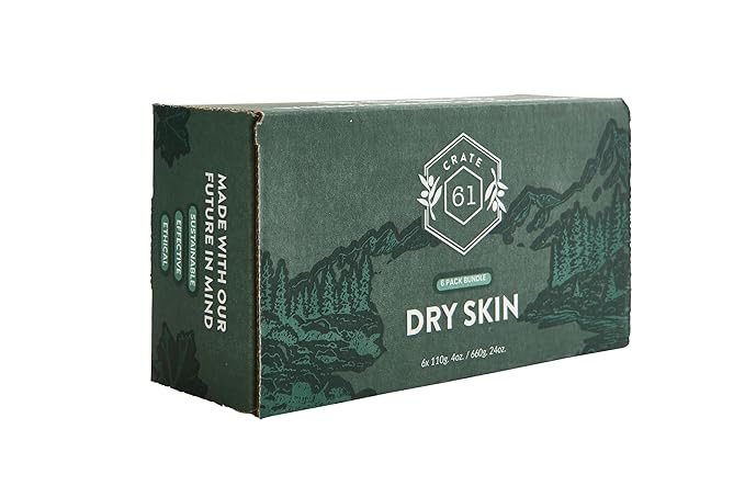 Crate 61 Organics, Handmade in Canada, Plant Based Cold Process Natural Bar Soap, With Premium Essential Oils, Pack of 6 (Dry Skin)