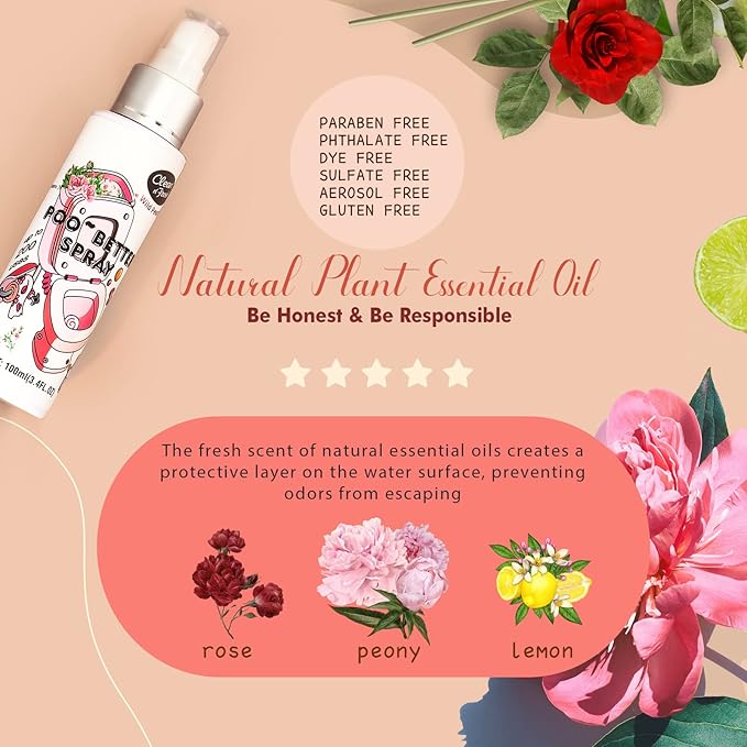 Clean-n-Fresh Toilet Spray, Wild Peony Scent, Bathroom Odor Eliminator & Air Freshener For Room, Trash Cans, Shoes, Fabrics, 3.4 Fl Oz(2 Pack)