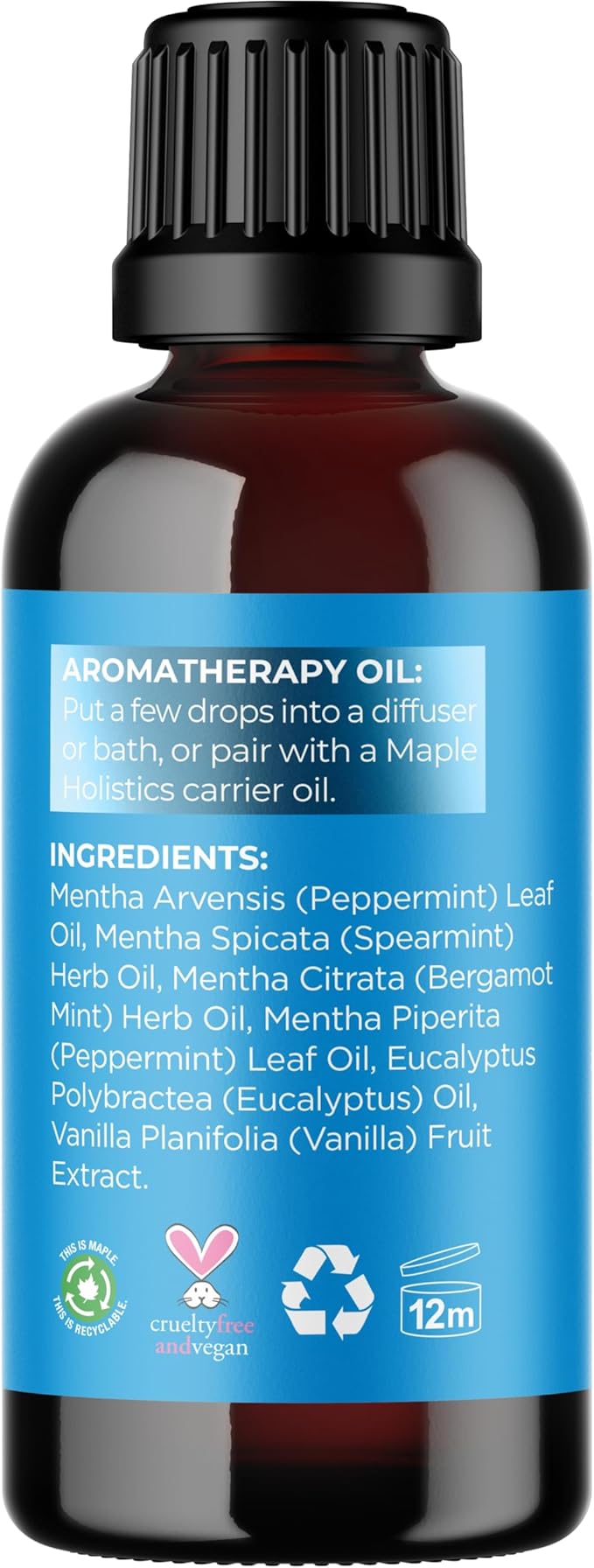 Mint Essential Oil Blend - Refreshing Mint Oil Diffuser with Cooling Peppermint Spearmint Bergamot and Eucalyptus Oils - Pure Aromatherapy Oils