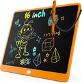 KOKODI LCD Writing Tablet, 16 Inch Colorful Toddler Doodle Board Drawing Tablet, Erasable Reusable Electronic Drawing Pads, Educational and Learning Toy for 3-6 Years Old Boy and Girls(Orange)