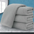 VOOVA & MOVAS Grey Hand Towels for Bathroom, Large 18" x 28" - 100% Cotton | Lightweight | Thick | Quick Dry | Soft | Absorbent, Bathroom Hand Towels Set of 4, Grey Towel Gift Set