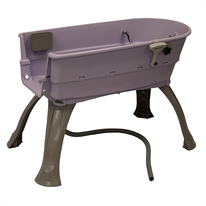 Booster Bath Elevated Pet Bathing Large Lilac with Steps and Pacific Blue DGS Cleaning Crew Combo