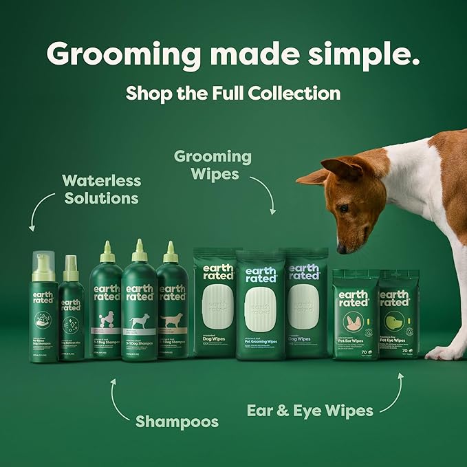 Earth Rated Hypoallergenic 3-in-1 Detangle Dog & Puppy Shampoo & Conditioner, Perfect for Doodles and Poodles, Deodorize 98.5% Natural, 16 oz