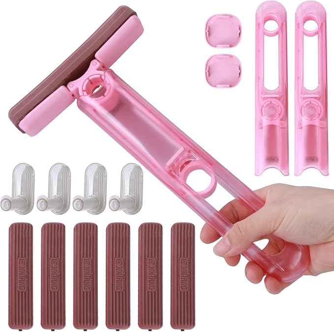 mini Foldable Desktop mop,mini mop for Kitchen Counter,Wet and Dry Use Cleaning System, Also Suitable for bathrooms, Living Rooms, etc.(6 Soft Mop Head + 2 Squeeze Handle+ 4 Hooks)