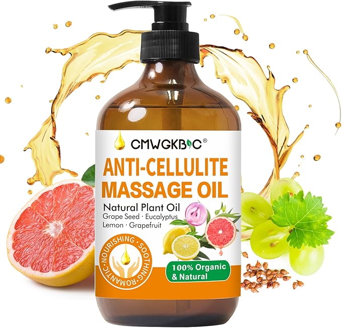 Anti Cellulite Oil Massage Oil for Massage Therapy,Body Oil for Skin Tightening & Cellulite Remover in Thighs and Butt,Cellulite Treatment Massage Oil,Assists with Firming,Toning & Moisturizes Skin