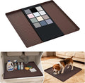 URMONA Waterproof Silicone Under Sink Mat 22'' x 22'' Shelf Liner for Kitchen and Bathroom, Cabinet and Counter Protector, Storage and Organizers, Litter Mat, Pet Cat Puppy Essentials(Brown)