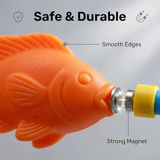 Magnetic Fishing Pool Toys Game, Water Table Bathtub Bath Toy - Pole Rod Floating Fish, Birthday Party Gifts for Toddler Age 3 4 5 6 Year Old, Kids Outdoor Toys