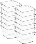 12 Pack Drawer Organizer - 3" X 3" Clear Acrylic Storage Bins with Non-Slip Pads, Versatile Desk Tray for Makeup, Jewelry, Kitchen, Bathroom, and Office Organization