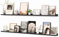 Heimlove Picture Ledge Shelf, Floating Shelves Set of 2, 72 Inches Long Large Picture Shelf for Wall with Ledge, Kids Bookshelf Wall Mounted for Living Room Bedroom Decor Books Photo Frames, Black