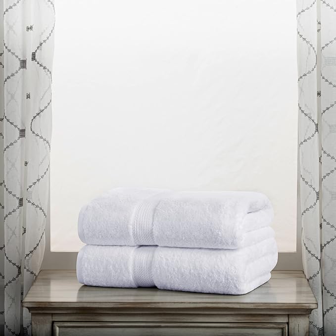 Buckingham Egyptian Cotton Solid 2-Piece Towel Set, Bath Towels, White