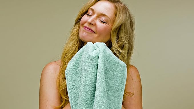 SALBAKOS 100% Turkish Cotton Hand Towel Set of 6 16x30 inch | Heirloom Quality | Hotel & Spa Collection | Soft, Absorbent, Long Lasting Hand Towels | Made in Turkey (Seafoam Green, 6 Hand Towels)