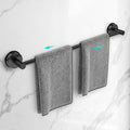 Adjustable Suction Cup Towel Bar for Bathroom Wall,14.6Inch~24 Inch Towel Racks for Bathroom,Stainless Steel Bath Towel Holder for Shower(Matte Black)