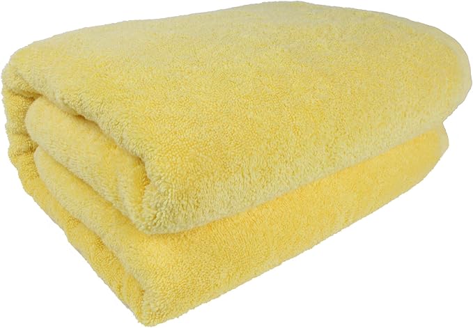 SALBAKOS 100% Turkish Cotton Jumbo Bath Sheet Towel Oversized 40x80 inch | Premium Hotel & Spa Quality, Soft, Absorbent, XL Bath Towels | Made in Turkey (Pack of 1, Yellow, Jumbo Bath Sheet)