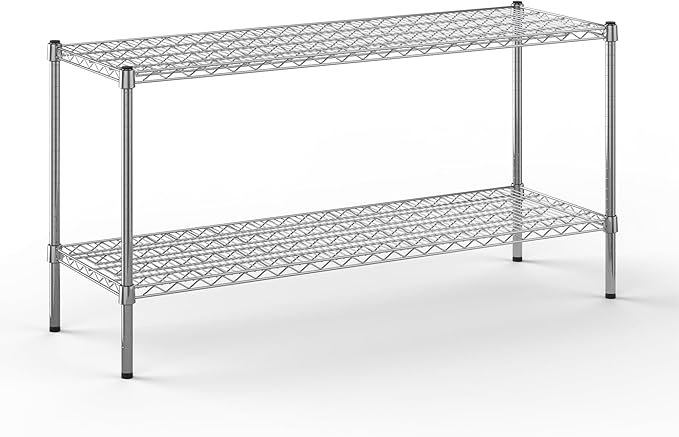 18" Deep x 54" Wide x 27" Height Wire Shelving Kit | 2-Tier | NSF Commercial Storage Rack Unit