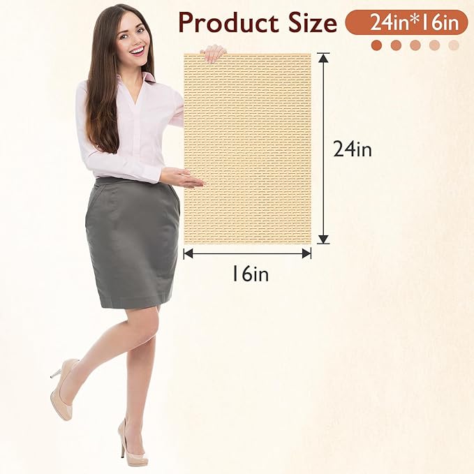 Extra Large Non-Slip Shower Mat, Fast-Dry PVC Bath Stall Tub Mat, Drain-Hole Design for Shower Stall Tub for Elderly/Kids, Non Slip Bath Mat Bathroom Safety Accessory, Khaki 24"x16"