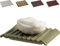 Soap Dish, Ceramic Soap Holder Bar Soap Saver Non-Slip Bathroom Accessories for Sponges, Scrubber, Razor, Green