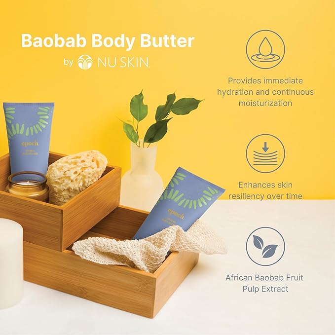 Nuskin Epoch Baobab Body Butter | Rich Cream Infused with Shea Butter and Ethnobotanical Baobab Fruit Extract for Deep Hydration, Softness, and Skin Resiliency | 1 Pack