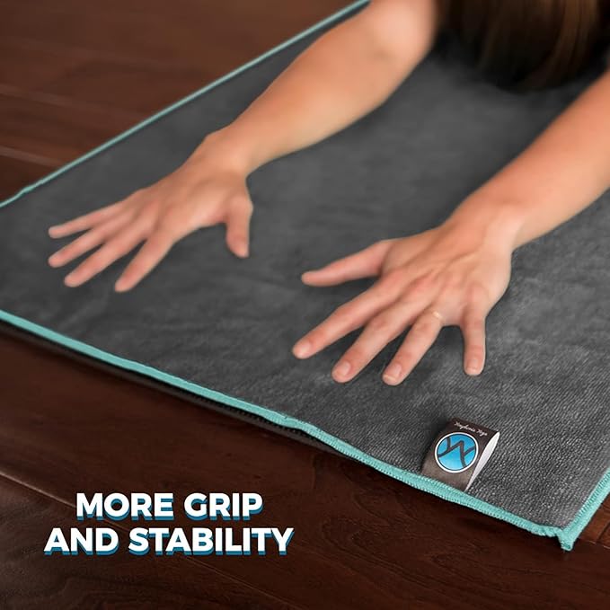 Youphoria Yoga Microfiber Non-Slip Towel - Hot Yoga Mat Towel for Enhanced Grip and Sweat Absorption