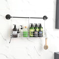 2pcs Single-Layer Hanging Shower Caddy, Rustproof Shelves Rack with Rotatable Hook bar, Large Capacity Bathroom Organizers and Storage, No Drilling Shampoo Bracket