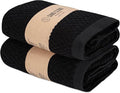 Sand Cloud Turkish Bath Towels for Bathroom, Set of 2 (Atom Black, Large) - Luxury Soft Linen Turkish Organic Cotton is Luxurious & Absorbent - Premium Shower & Bathroom Towels Dry Faster