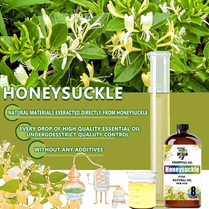 Honeysuckle Essential Oil (8 oz / 240 ml) – Honeysuckle Oils for diffusers, humidifiers, Home Baths, Cleaning Products, Yoga, DIY Soaps and DIY Scented Candles