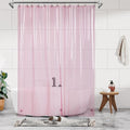 Barossa Design Extra Long Clear Pink Shower Curtain Liner with 3 Magnets - 72" x 84" XL, Waterproof PEVA Lightweight Shower Liner for Bathroom, PVC Free, Metal Grommets - Clear Pink, 72x84