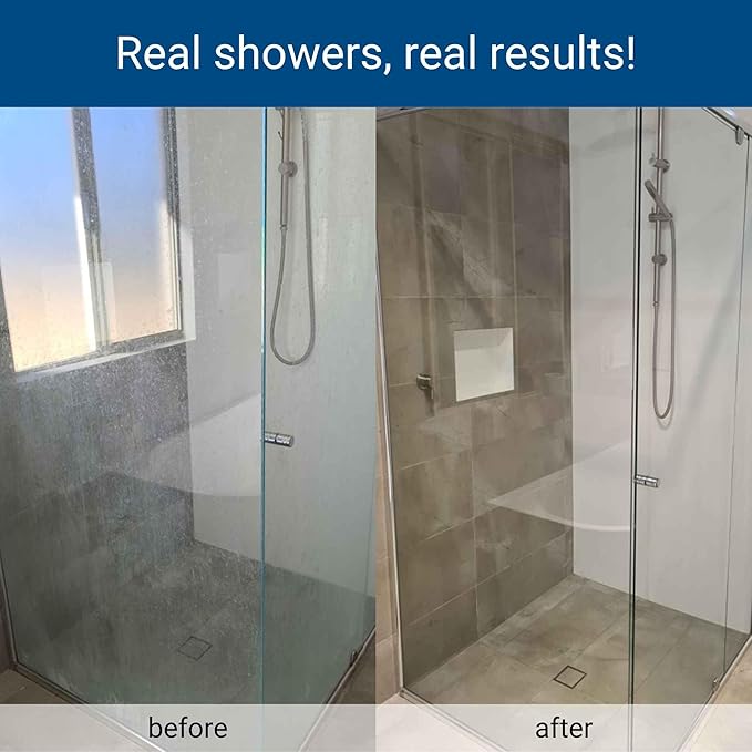 EnduroShield Shower Door Glass Polish – Water Spot Remover & Hard Water Stain Cleaner for Cloudy Shower Doors – Removes Soap Scum, Limescale & More – 7.4 fl oz