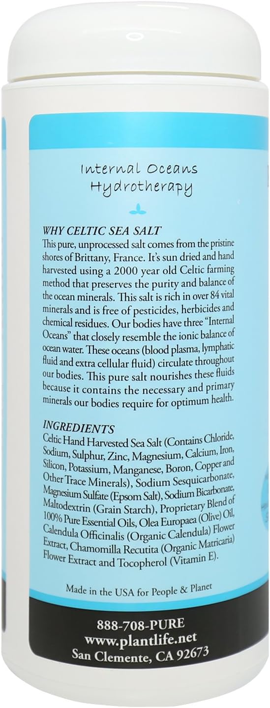 Plantlife Rejuvenate Therapy Bath Salts - Straight from The Plant Natural Aromatherapy Bath Salts - Balance, Calm, and Release Tension in The Body - Made in California 16 oz