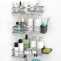 Corner Shower Caddy Bathroom Organizer: Adhesive Shower Rack Bathtub Shelves - 3Pack No Drilling Shower Shelf - Stainless Steel Rustproof Bath Tub Organizer