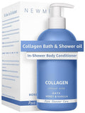 New Miuz Collagen InShower Body Conditioner Natural Post Shower Care Moisturizer for Body Legs Nourishing Bath Oil Oatmeal Honey Vanilla Self care Spa Gift