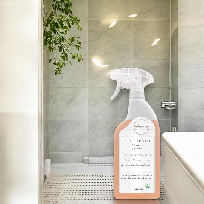 naturally it's clean Bathroom Cleaner | Toilet, Tub, Tile, Shower & Sink | Plant-Based Enzymes | Removes Soap Scum & Hard Water Buildup | Odor Eliminator | Septic Safe | Made in USA - 2 Pack