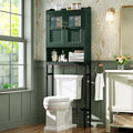 Over The Toilet Storage, Bathroom Over The Toilet Organizer, Above Toilet Storage with Double Doors and Soft Hinges Over Toilet Storage Shelf Over The Toilet Storage Cabinet (Forest Green)