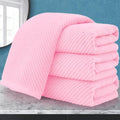 VOOVA & MOVAS Pink Bathroom Hand Towels Set of 4, Large 18" x 28" - 100% Cotton | Quick Dry | Light Weight | Thick | Soft | Absorption, Luxury Hand Towels for Showering, Bathroom Essentials Set