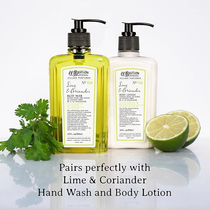 C.O. Bigelow Lime Coriander Body Wash, Village Perfumer Moisturizing Body Wash with Aloe Vera, 10 Fl Oz