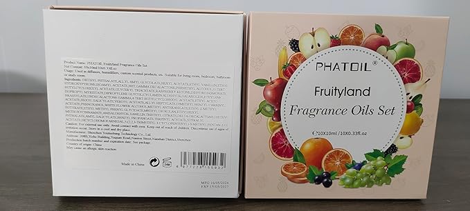 PHATOIL Coconut & Vanilla Fragrance Oils Set, 10 Pcs Aromatherapy Oils Set, for Diffusers, Home Care, DIY Soap Candle Making Scents, Fragrance, Aromatherapy, Humidifiers, for Friend (10ml)