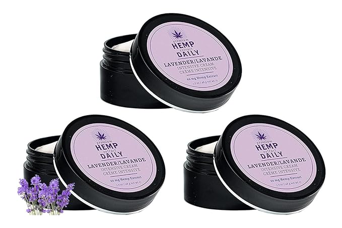 Earthly Body Intensive Cream - Topical Muscle, Knees, Joints, Back, Neck and Shoulder Rub - Organic Ingredients - 1.7 Ounces (Lavender, Pack of 3)