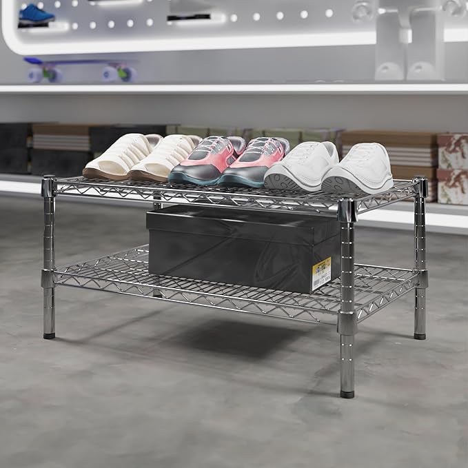 18" Deep x 30" Wide x 14" Height Wire Shelving Kit | 2-Tier | NSF Commercial Storage Rack Unit