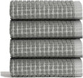 ONSEN Terry Cotton Waffle Face Towel Set – 4 Pack Luxury Cotton Face Towels, Quick Dry & Absorbent Washcloths – Soft, Lightweight, Durable Bathroom Towels for Everyday Use (Grey Fog, 12x12 in)